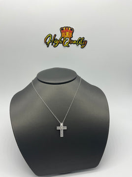 Baguette CZ Cross Necklace